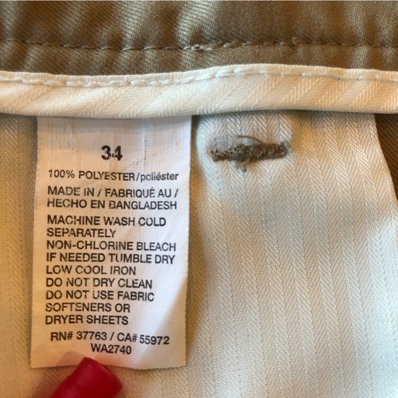 Pga Flat Front Taupe Golf Long Shorts Size 34 - Picture 5 of 9